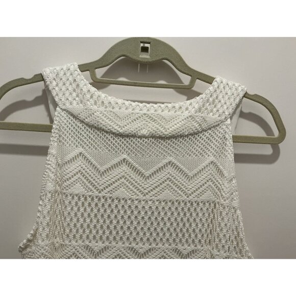 Sandra Darren Maxi Dress See Measurements Off White Beaded Neck Line Lace Lined - Picture 8 of 14